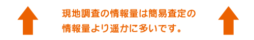 現地調査査定と簡易査定の比較